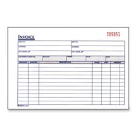 Adams Business Forms Invoice Book- 2-Part- Carbonless- 8-.44in.x5-.56in.- 50-BK AD466865
